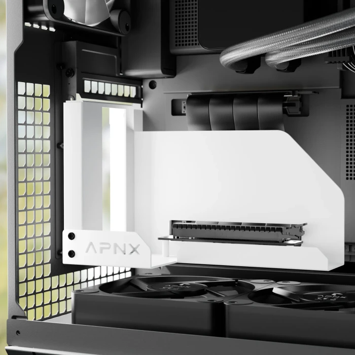 APNX Vertical GPU Holder Kit 2, für APNX V1, gewinkelt, PCIe 5.0, 145mm, weiß
