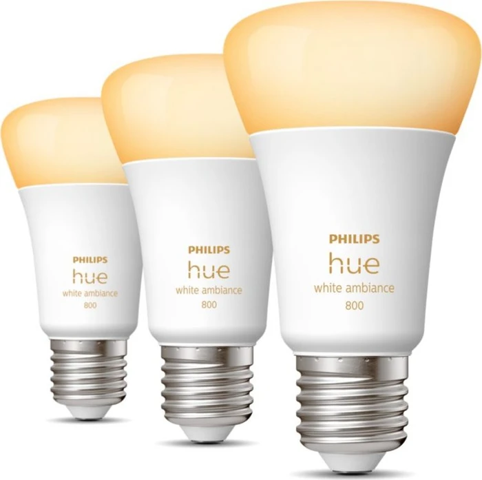 Philips Hue White Ambiance 800 LED-Bulb E27 6W, 3 Stück