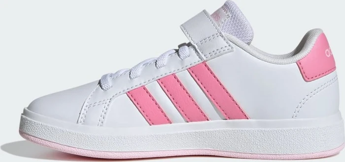 adidas Grand Court Court Elastic Lace and Top Strap cloud white/bliss pink/clear pink (Junior)