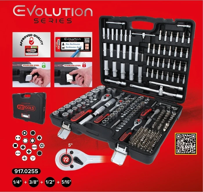 KS Tools Bitset/Steckschlüsselsatz inkl. Koffer, 255-tlg.