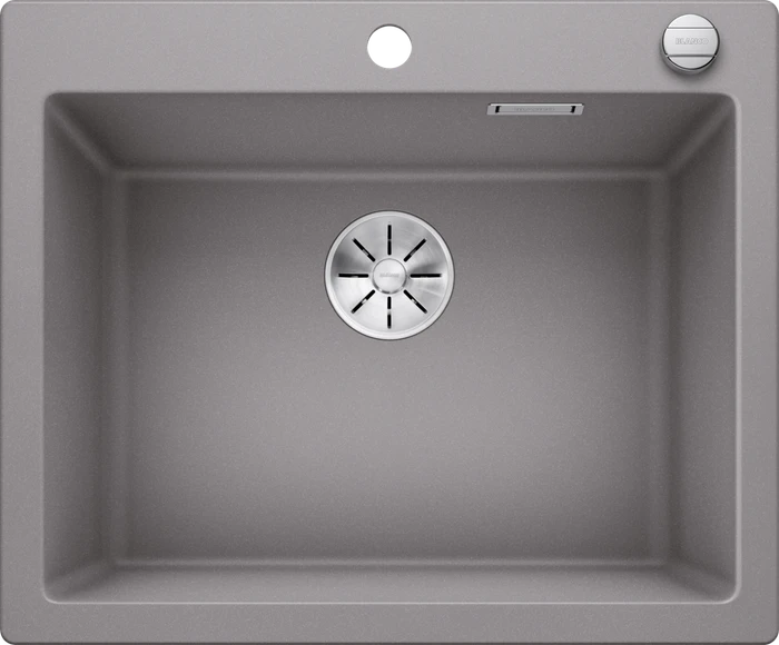 Blanco Pleon 6 InFino Becken mittig mit Ablauffernbedienung alumetallic