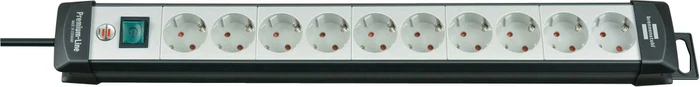 Brennenstuhl Premium-Line mit Schalter, 10-fach, 3m, schwarz/grau