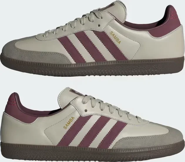 adidas Samba OG putty grey/maroon/gold metallic