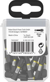 Bosch Professional Impact Torx Bit 1/4", T30x25mm, 25 Stück