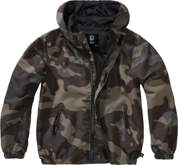 Brandit Windbreaker Summer Frontzip Jacke darkcamo (Junior)