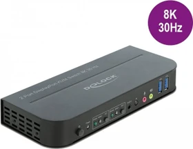 DeLOCK DisplayPort 8K 30Hz KVM-Switch mit USB/Audio, 2-fach