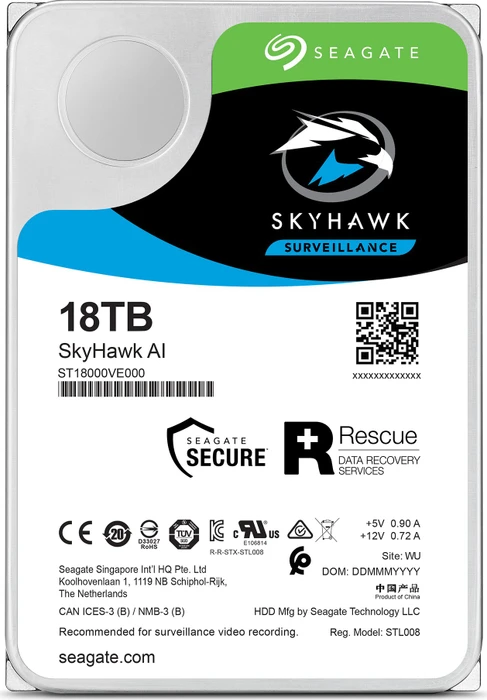 Seagate SkyHawk AI 18TB, 24/7, 512e / 3.5" / SATA 6Gb/s