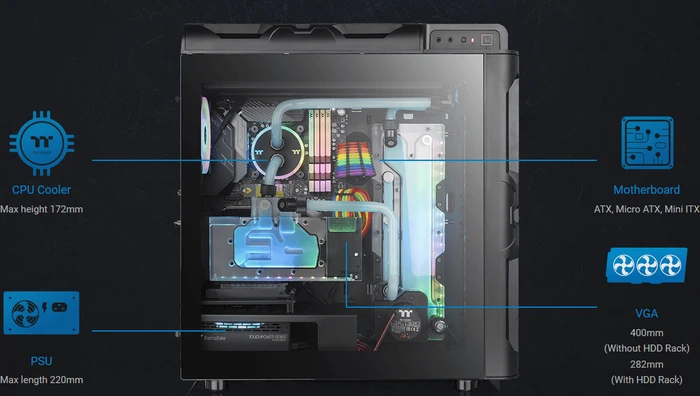Thermaltake Level 20 RS ARGB, schwarz, Glasfenster