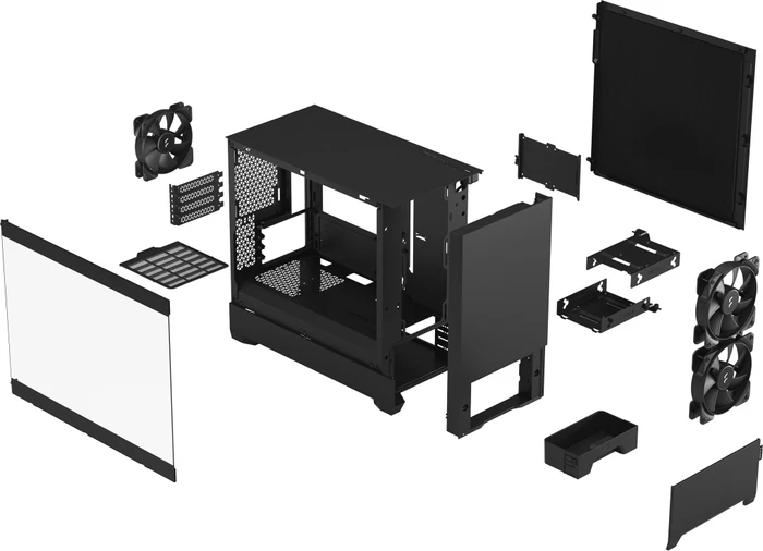 Fractal Design Pop Mini Silent Black TG Clear Tint, Glasfenster, schallgedämmt