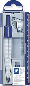 Staedtler Noris Club 550 Schulzirkel Metall mit Bleieinsatz, Universaladapter, silber/blau, Klappdeckeletui