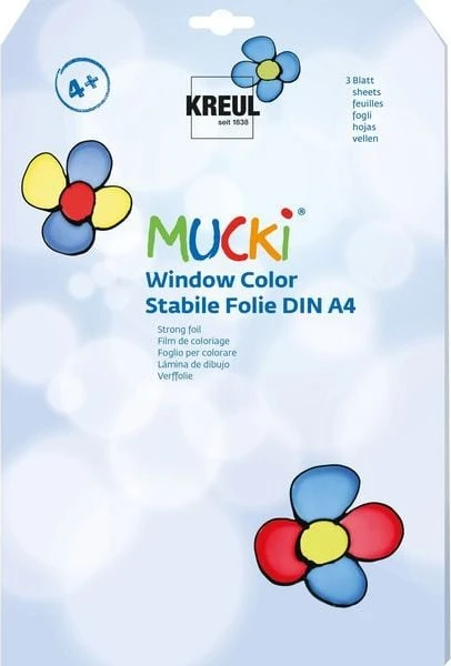 Kreul Stabile Folie Mucki Window Color Stabile Folie, 3 Stück