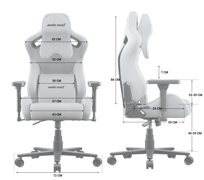 Anda Seat Kaiser Frontier XL Gamingstuhl, Stoff grau
