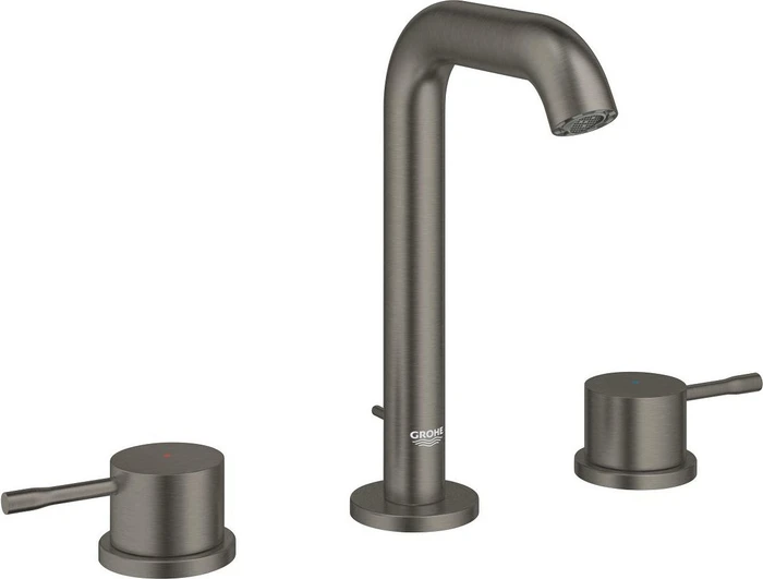 Grohe Essence 3-Loch Waschbeckenarmatur 1/2" M-Size mit Ablauffernbedienung hard graphite gebürstet