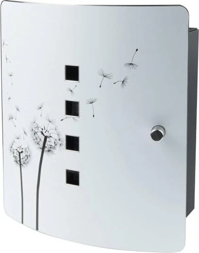 Burg-Wächter 6204/10 Ni Schlüsselkasten Pusteblume Motiv, edelstahl