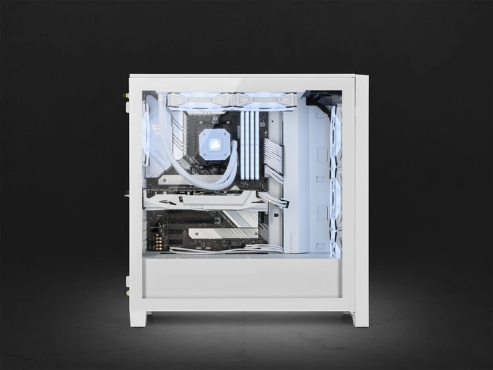 Corsair 4000D RGB Airflow QL Edition, weiß, Glasfenster