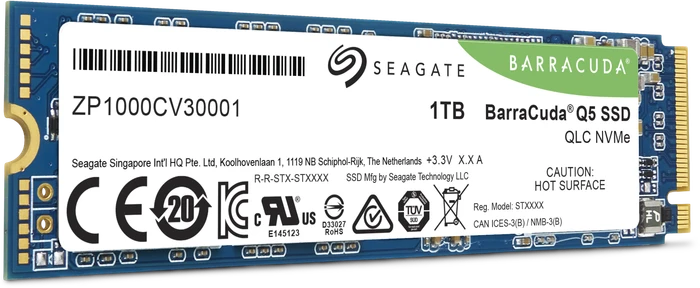Seagate BarraCuda Q5 SSD +Rescue 1TB, M.2 2280 / M-Key / PCIe 3.0 x4