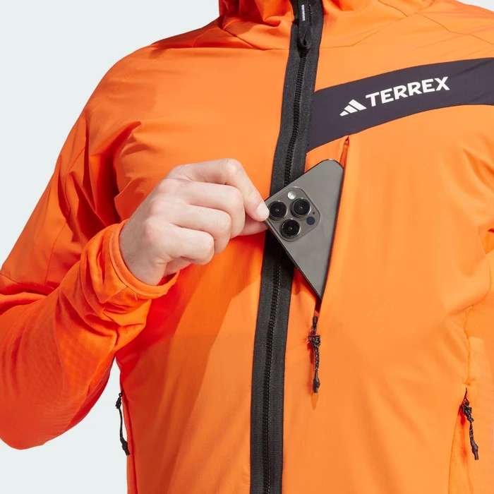 adidas Terrex Techrock Hooded Wind Fleece Jacke semi impact orange (Herren)