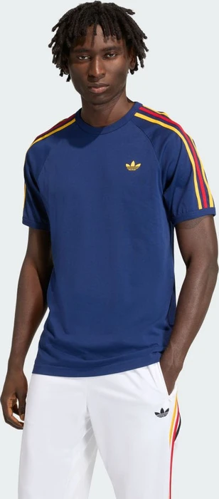 adidas 3-Streifen T-Shirt kurzarm dark blue/crew yellow/power blue (Herren)