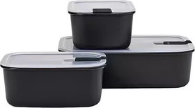 Mepal EasyClip rechteckig Aufbewahrungsbehälter-Set nordic black, 3-tlg.