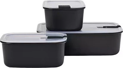 Mepal EasyClip rechteckig Aufbewahrungsbehälter-Set nordic black, 3-tlg.