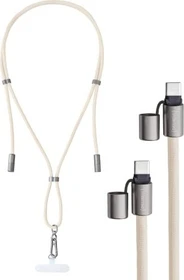 Intenso Cell Phone Charging Lanyard 1.65m beige