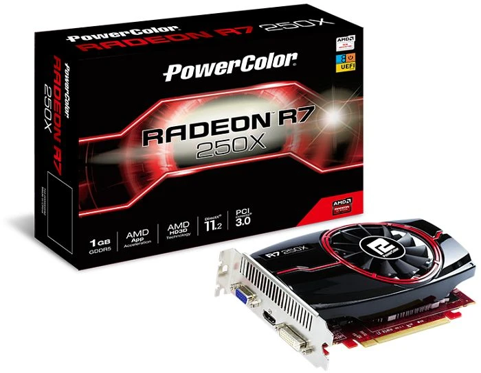 PowerColor Radeon R7 250X, 1GB GDDR5, VGA, DVI, HDMI
