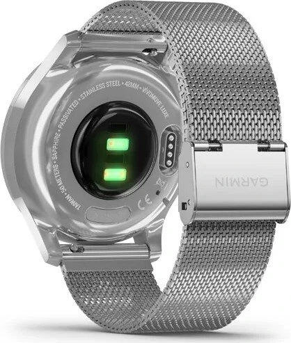Garmin vivomove Luxe Aktivitäts-Tracker silver milanese/silver