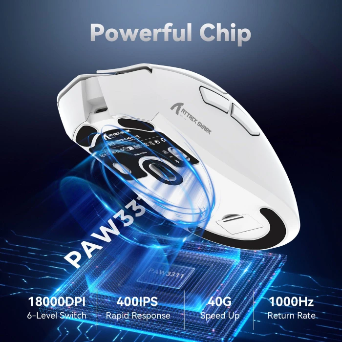 Attack Shark R1 Wireless Gaming Mouse schwarz, USB/Bluetooth