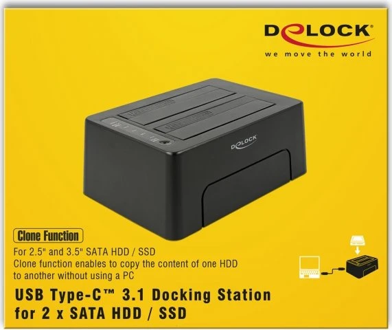 DeLOCK Dockingstation SATA 6Gb/s, USB-C 3.1