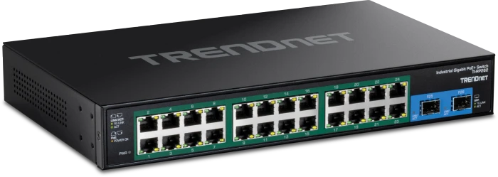 TRENDnet TI Hardened Industrial Rackmount Gigabit Managed Switch, 24x RJ-45, 2x SFP, 685W PoE+