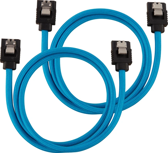 Corsair Premium Sleeved SATA 6Gb/s Kabel blau 0.6m