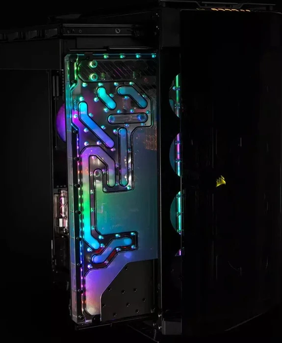 EK Water Blocks Quantum Line EK-Quantum Reflection Obsidian 1000D D5 PWM D-RGB, Verteilerplatte mit Pumpe, Acryl