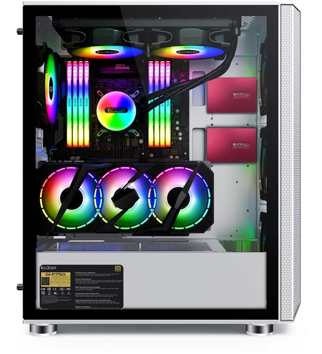PCCooler Diamond MA200 Mesh, weiß, Glasfenster
