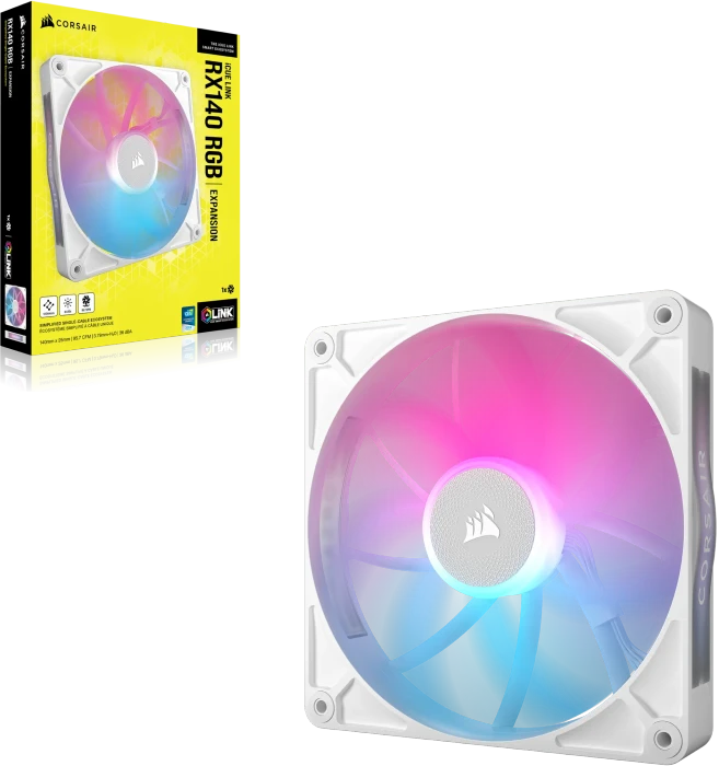 Corsair iCUE LINK RX140 RGB Expansion Kit, weiß, 140mm
