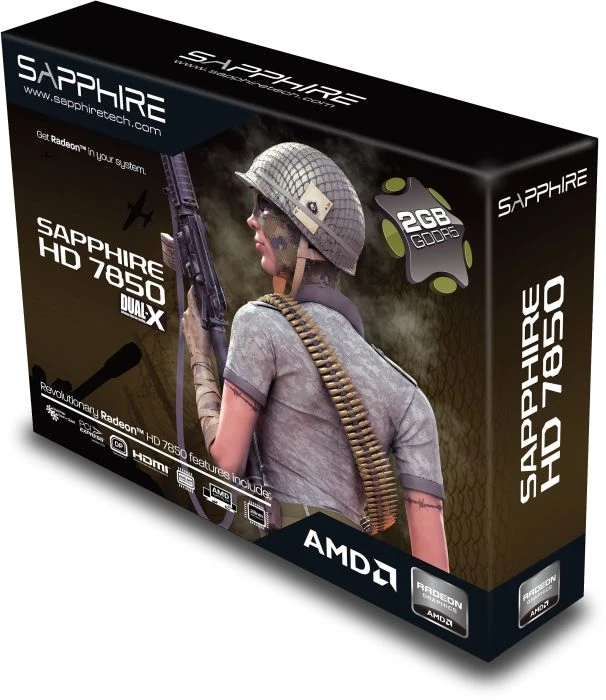 Sapphire Radeon HD 7850, 2GB GDDR5, 2x DVI, HDMI, DP, lite retail