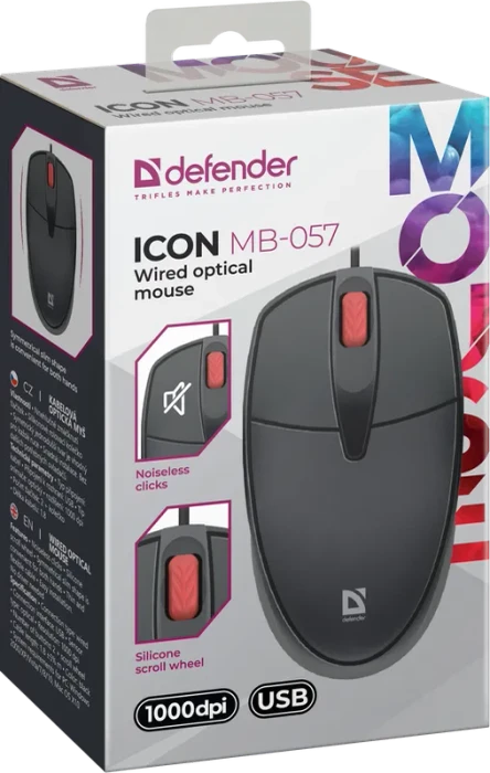 Defender Icon MB-057 Optical Mouse schwarz, USB
