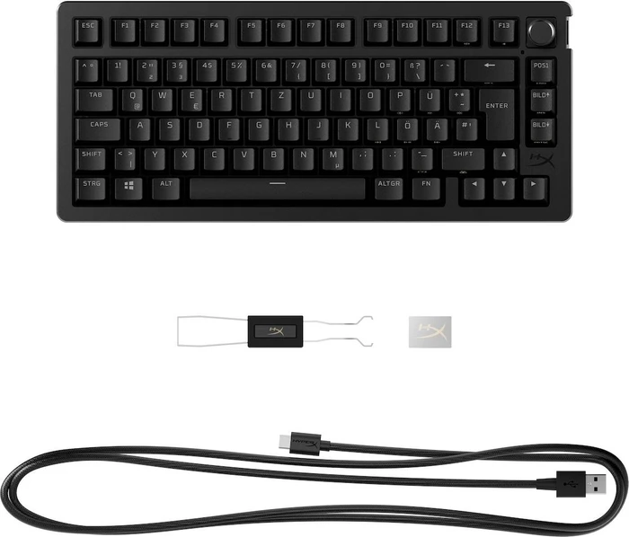 HP HyperX Alloy Rise 75 Wireless, PBT, LEDs RGB, hot-swap, HyperX Linear, USB/Bluetooth, US