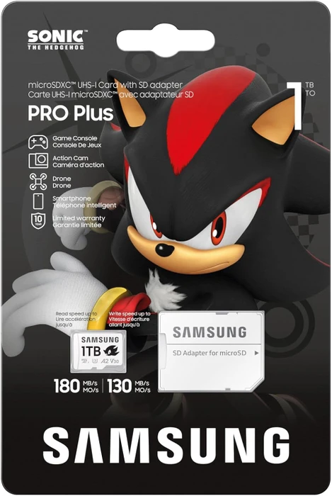 Samsung PRO Plus R180/W130 1TB Sonic the Hedgehog Kit, UHS-I U3, A2, Class 10