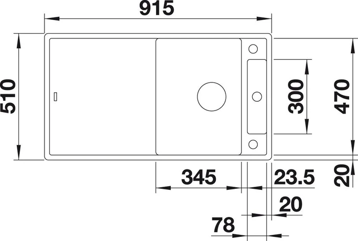 Blanco Axia III 5 S InFino Einbau Becken reversibel mit Ablauffernbedienung schwarz inkl. Holzschneidebrett