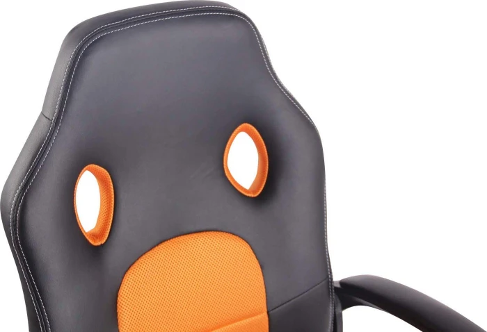 CLP Elbing Kunstleder Bürostuhl, schwarz/orange