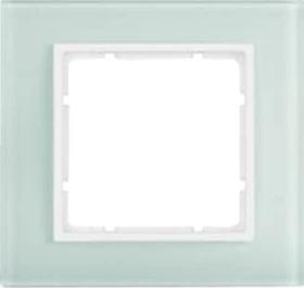 Berker B.7 Glas-Rahmen 1fach, Glas polarweiß/polarweiß matt