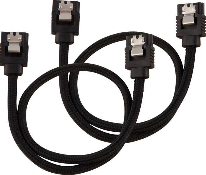 Corsair Premium Sleeved SATA 6Gb/s Kabel schwarz 0.3m