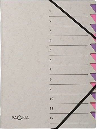 Pagna Easy Grey Ordnungsmappe, 12 Fächer, A4, grau/violett