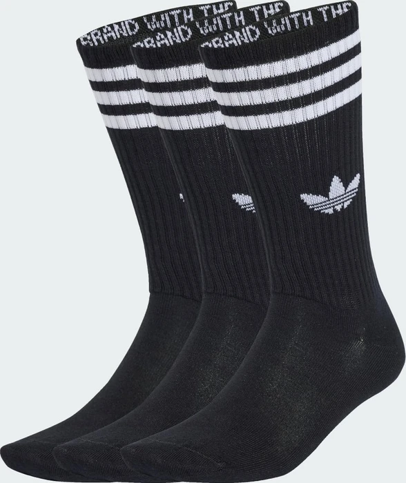 adidas 3-Streifen High Crew Socken schwarz, 3 Paare