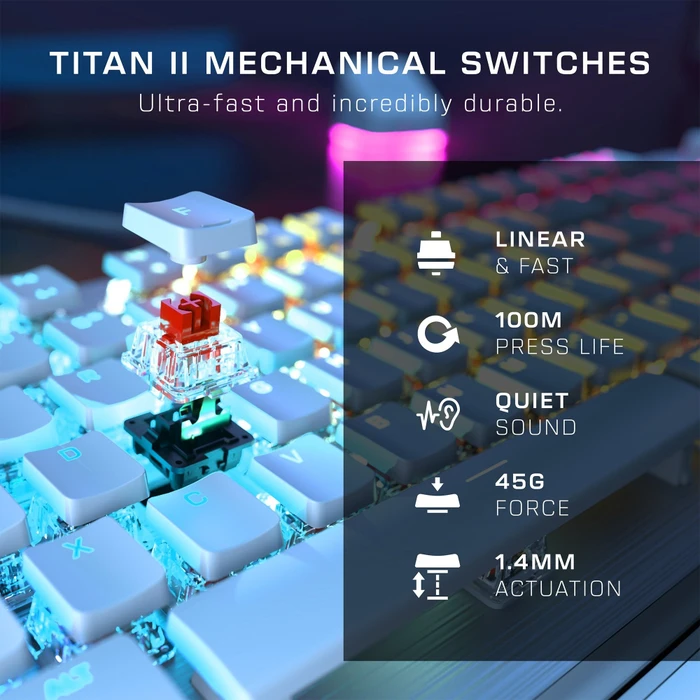 Turtle Beach Vulcan II, weiß, LEDs RGB, TITAN II RED, USB, DE