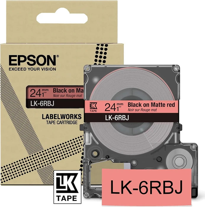 Epson LK-6RBJ Beschriftungsband, 24mm, schwarz/mattrot