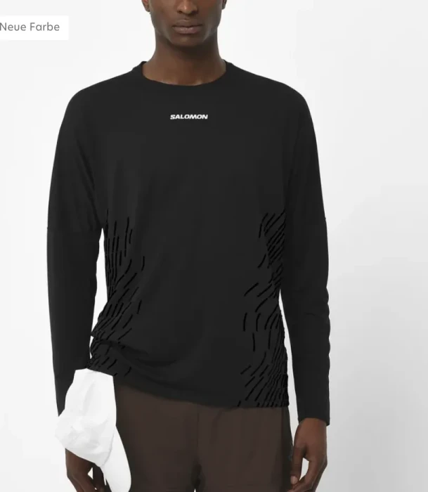 Salomon Sense Aero Graphic Laufshirt langarm deep black/black beauty (Herren)