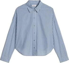 Marc O'Polo Loose Baumwoll-Chambray Hemd langarm medium blue (Damen)