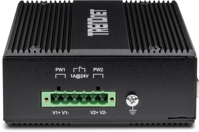 TRENDnet TI Hardened Industrial Railmount Gigabit Switch, 4x RJ-45, 2x SFP, 120W PoE+