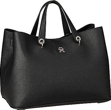 Tommy Hilfiger TH Emblem Satchel Handtasche schwarz